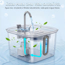 Bebedouro automático portátil e silencioso de 3 litros em aço inoxidável para animais de estimação, com filtro e visor. Ideal para cães e gatos.