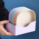 Conjunto de 10 Pratos com Base Reutilizável em Plástico