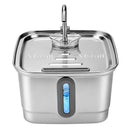 Bebedouro automático portátil e silencioso de 3 litros em aço inoxidável para animais de estimação, com filtro e visor. Ideal para cães e gatos.