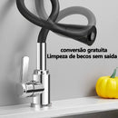 Torneira de Cozinha Flexível Preta 1/4 360° - 1 Unidade, 2 Modos de Água (Jato e Chuveiro) - Envio de São Paulo em até 12h úteis