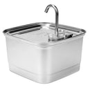 Bebedouro automático portátil e silencioso de 3 litros em aço inoxidável para animais de estimação, com filtro e visor. Ideal para cães e gatos.