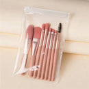 Conjunto multifuncional de 8 pincéis de maquiagem macios e fofinhos, ideais para base, blush, pó, sombra, esfumar com pincel kabuki. Ferramenta de beleza para uso diário.