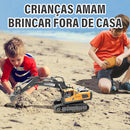 Retroescavadeira elétrica Brastoy amarela premiumcom 9 funções e controle remoto