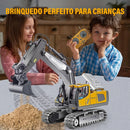 Retroescavadeira elétrica Brastoy amarela premiumcom 9 funções e controle remoto