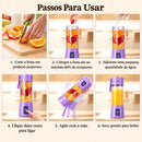 Mini Espremedor Elétrico Portátil USB Recarregável para Sucos Frescos