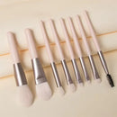 Conjunto multifuncional de 8 pincéis de maquiagem macios e fofinhos, ideais para base, blush, pó, sombra, esfumar com pincel kabuki. Ferramenta de beleza para uso diário.