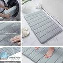 Tapete de banheiro de secagem rápida, superabsorvente, com espuma viscoelástica, antiderrapante, para chuveiro, porta de entrada e vaso sanitário.